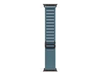 Apple - Slinga för smart klocka - 49 mm, svart titanfinish - Liten storlek - ljusblå - för Watch Hermès Series 9, SE 3, Series 10, Series 11, Series 8, Series 9, Ultra 2, Ultra 3 MG9K4ZM/A