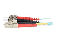 C2G LC-ST 10Gb 50/125 OM3 Duplex Multimode PVC Fiber Optic Cable (LSZH) - Nätverkskabel - ST-läge (multi-mode) (hane) till LC multiläge (hane) - 20 m - fiberoptisk - duplex - 50/125 mikron - OM3 - halogenfri - havsblå 85547