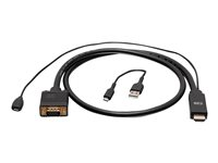 C2G 6ft (1.8m) HDMI to VGA Active Video Adapter Cable - 1080p - Videokort - HDMI, Mikro-USB typ B (endast ström) till HD-15 (VGA) hane - 1.8 m - svart - aktiv, 1080p stöd 60 Hz C2G41472