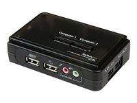 StarTech.com 2 Port USB VGA KVM Switch - Single VGA - Hot-key & Audio Support - 2048x1536 @60Hz KVM Switch - KVM Video Switch (SV211KUSB) - Omkopplare för tangentbord/video/mus/ljud - 2 x KVM/ljud - 1 lokal användare - skrivbordsmodell SV211KUSB