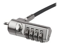 StarTech.com 2 m kabellås för bärbar dator - Säkerhetskabel med 4-siffrig kod för K-Slot-enheter bärbar/stationär dator/skärmar - Portabelt stöldskydd med vinylbelagd stålkabel och lås - Lås för säkerhetskabel - 2 m LTLOCK4D