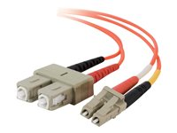 C2G Low-Smoke Zero-Halogen - Patch-kabel - LC multiläge (hane) till SC-läge (multi-mode) (hane) - 2 m - fiberoptisk - 50/125 mikron - orange 85320