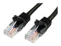 StarTech.com Cat5e patchkabel med hakfria RJ45-kontakter ? 1 m, svart - Patch-kabel - RJ-45 (hane) till RJ-45 (hane) - 1 m - UTP - CAT 5e - hakfri - svart 45PAT1MBK