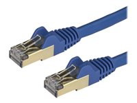 StarTech.com Cat6a Ethernet-kabel - skärmad (STP) - 0,5 m, blå - Patch-kabel - RJ-45 (hane) till RJ-45 (hane) - 50 cm - STP - CAT 6a - hakfri - blå 6ASPAT50CMBL