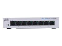 Cisco Business 110 Series 110-8PP-D - Switch - ohanterad - 4 x 10/100/1000 (PoE) + 4 x 10/100/1000 - skrivbordsmodell, rackmonterbar, väggmonterbar - PoE (32 W) - Likström CBS110-8PP-D-EU