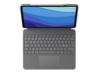 Logitech Combo Touch - Tangentbord och foliefodral - med pekdyna - bakgrundsbelyst - Apple Smart connector - hela norden - grå - för Apple 10.9-inch iPad Air (4:e generation, 5:e generation) 920-010302