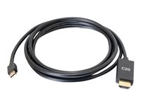 C2G 6ft Mini DisplayPort Male to HDMI Male Passive Adapter Cable - 4K 30Hz - Videokort - Mini DisplayPort hane till HDMI hane - 1.8 m - svart - passiv, stöd för 4K 84436