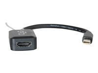 C2G 20cm Mini DisplayPort to HDMI Adapter - Thunderbolt to HDMI Converter M/F - Black - DisplayPort-kabel - Mini DisplayPort (hane) till HDMI (hona) - 20 cm - svart 84313