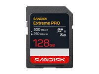SanDisk Extreme PRO - Flash-minneskort - 128 GB - Video Class V60 / UHS-II - SDXC UHS-II SDSDXEM-128G-GN4IN