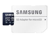 Samsung PRO Ultimate MB-MY512SA - Flash-minneskort (SD-adapter inkluderad) - 512 GB - A2 / Video Class V30 / UHS-I U3 - mikroSDXC UHS-I - blå MB-MY512SA/WW