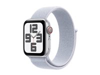 Apple Watch SE (GPS + Cellular) - 2a generation - 40 mm - silveraluminium - smart klocka med sportögla - mjukt nylon i dubbla lager - blå moln - handledsstorlek: 130-200 mm - 32 GB - LTE, Wi-Fi 4, Bluetooth - 4G - 27.8 g MXGE3QN/A