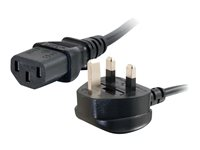 C2G Universal Power Cord - Strömkabel - BS 1363 (hane) till power IEC 60320 C13 - 3 m - formpressad - svart 88514