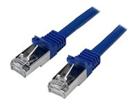 Startech 5m CAT6 Ethernet Cable, 10 Gigabit Shielded Snagless RJ45 100W PoE Patch Cord, CAT 6 10GbE SFTP Network Cable w/Strain Relief, Blue, Wiring is UL Certified/TIA - Category 6 - 26AWG (N6SPAT5MBL) - Patch-kabel - RJ-45 (hane) till RJ-45 (hane) - 5 m - SFTP / 50 mikrometer - CAT 6 - formpressad, hakfri - blå N6SPAT5MBL