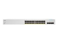 Cisco Business 220 Series CBS220-24P-4G - Switch - smart - 24 x 10/100/1000 (PoE+) + 4 x gigabit SFP (upplänk) - rackmonterbar - PoE+ (195 W) CBS220-24P-4G-EU