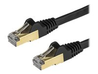 StarTech.com Cat6a Ethernet-kabel - skärmad (STP) - 3 m, svart - Patch-kabel - RJ-45 (hane) till RJ-45 (hane) - 3 m - STP - CAT 6a - hakfri - svart 6ASPAT3MBK