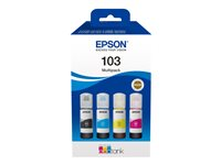 Epson 103 Multipack - 4-pack - svart, gul, cyan, magenta - original - påfyllnadsbläck - för Epson L1210, L3210, L3211, L3256, L3260, L3266; EcoTank L11050, L1250, L3210, L3250, L3260 C13T00S64A