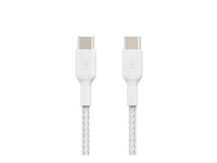 Belkin BoostCharge - USB-kabel - 24 pin USB-C (hane) till 24 pin USB-C (hane) - 1 m - vit CAB004BT1MWH