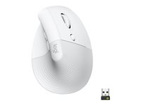 Logitech Lift Vertical Ergonomic Mouse - Vertikal mus - ergonomisk - optisk - 6 knappar - trådlös - Bluetooth, 2.4 GHz - Logitech Logi Bolt USB-mottagare - offwhite 910-006475