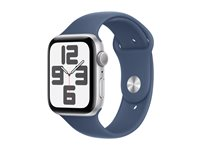 Apple Watch SE (GPS) - 2a generation - 44 mm - silveraluminium - smart klocka med sportband - fluoroelastomer - denim - bandstorlek: M/L - 32 GB - Wi-Fi 4, Bluetooth - 32.9 g MXER3QN/A