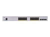 Cisco Business 350 Series 350-24FP-4G - Switch - L3 - Administrerad - 24 x 10/100/1000 (PoE+) + 4 x Gigabit SFP - rackmonterbar - PoE+ (370 W) CBS350-24FP-4G-EU