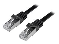 Startech 50cm CAT6 Ethernet Cable, 10 Gigabit Shielded Snagless RJ45 100W PoE Patch Cord, CAT 6 10GbE SFTP Network Cable w/Strain Relief, Black, Wiring is UL Certified/TIA - Category 6 - 26AWG (N6SPAT50CMBK) - Patch-kabel - RJ-45 (hane) till RJ-45 (hane) - 50 cm - SFTP / 50 mikrometer - CAT 6 - formpressad, hakfri - svart N6SPAT50CMBK