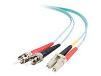 C2G LC-ST 10Gb 50/125 OM3 Duplex Multimode PVC Fiber Optic Cable (LSZH) - Nätverkskabel - ST-läge (multi-mode) (hane) till LC multiläge (hane) - 15 m - fiberoptisk - duplex - 50/125 mikron - OM3 - halogenfri - havsblå 85546