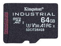Kingston Industrial - Flash-minneskort - 64 GB - A1 / Video Class V30 / UHS-I U3 / Class10 - mikroSDXC UHS-I SDCIT2/64GBSP