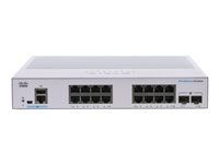 Cisco Business 350 Series CBS350-16T-E-2G - Switch - L3 - Administrerad - 16 x 10/100/1000 + 2 x Gigabit SFP - rackmonterbar CBS350-16T-E-2G-EU
