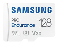 Samsung PRO Endurance MB-MJ128KA - Flash-minneskort (microSDXC till SD-adapter inkluderad) - 128 GB - Video Class V30 / UHS-I U3 / Class10 - mikroSDXC UHS-I - vit MB-MJ128KA/EU