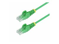 StarTech.com 15m Green Slim CAT6 Ethernet Cable, Snagless, 28AWG, LSZH - Patch-kabel - RJ-45 (hane) till RJ-45 (hane) - 15 m - 3.6 mm - UTP - CAT 5/5e/6 - IEEE 802.3bt - halogenfri, hakfri, koppartrådar - grön N6PAT15MGNS