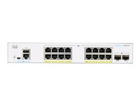 Cisco Business 350 Series CBS350-16P-2G - Switch - L3 - Administrerad - 16 x 10/100/1000 (PoE+) + 2 x Gigabit SFP - rackmonterbar - PoE+ (120 W) CBS350-16P-2G-EU