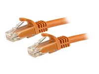 StarTech.com 15m CAT6 Ethernet Cable, 10 Gigabit Snagless RJ45 650MHz 100W PoE Patch Cord, CAT 6 10GbE UTP Network Cable w/Strain Relief, Orange, Fluke Tested/Wiring is UL Certified/TIA - Category 6 - 24AWG (N6PATC15MOR) - Patch-kabel - RJ-45 (hane) till RJ-45 (hane) - 15 m - UTP - CAT 6 - formpressad, hakfri - orange N6PATC15MOR