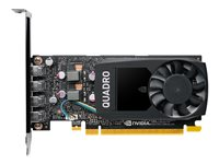 NVIDIA Quadro P1000 - Grafikkort - Quadro P1000 - 4 GB GDDR5 - PCIe 3.0 x16 låg profil - 4 x Mini DisplayPort - Adaptrar ingår VCQP1000V2-PB