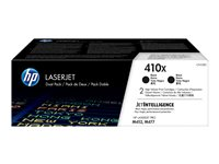 HP 410X - 2-pack - Lång livslängd - svart - original - LaserJet - tonerkassett (CF410XD) - för Color LaserJet Pro M452, MFP M377, MFP M477 CF410XD