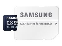 Samsung PRO Ultimate MB-MY128SA - Flash-minneskort (SD-adapter inkluderad) - 128 GB - A2 / Video Class V30 / UHS-I U3 - mikroSDXC UHS-I - blå MB-MY128SA/WW