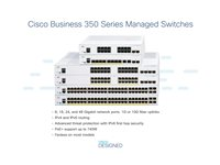 Cisco Business 350 Series CBS350-48FP-4G - Switch - L3 - Administrerad - 48 x 10/100/1000 (PoE+) + 4 x Gigabit SFP - rackmonterbar - PoE+ (740 W) CBS350-48FP-4G-EU
