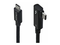 StarTech - Thunderbolt-kabel - Thunderbolt 5 (hane) till Thunderbolt 5 (hane) högervinklad - USB4 / Thunderbolt 3 / Thunderbolt 4 / Thunderbolt 5 / DisplayPort 2.1 - 80 cm - högervinklad kontakt, upp till 80 Gbps dataöverföringshastighet, USB-strömförsörjning (240W), 8K60Hz stöd, passiv - svart TBLT5MM80CM240WRA