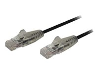 StarTech.com 1ft Slim LSZH CAT6 Ethernet Cable, 10 Gigabit Snagless RJ45 100W PoE Patch Cord, CAT 6 10GbE UTP Network Cable w/Strain Relief, Black, Fluke Tested/ETL/Low Smoke Zero Halogen - Category 6 - 28AWG (N6PAT1BKS) - Patch-kabel - RJ-45 (hane) till RJ-45 (hane) - 30 cm - UTP - CAT 6 - hakfri, tvinnad - svart N6PAT1BKS