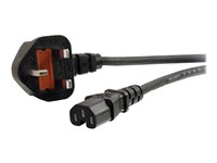 C2G - Strömkabel - IEC 60320 C15 till BS 1363 (hane) - AC 250 V - 2 m - svart - Storbritannien 80637