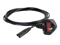 C2G Non-Polarised Power Cord - Strömkabel - power IEC 60320 C7 till BS 1363 (hane) - AC 250 V - 2 m - formpressad - svart - Storbritannien 80612