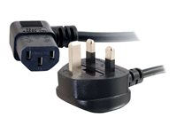 C2G Universal Power Cord - Strömkabel - BS 1363 (hane) till power IEC 60320 C13 - 5 m - 90° kontakt, formpressad - svart 88522