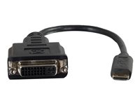 C2G HDMI Mini to Single Link DVI-D Adapter Converter Dongle - Videokort - enkel länk - DVI-D hona till 19 pin mini HDMI Type C hane - 20.3 cm - dubbelt skärmad - svart 80505