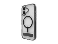 Zagg Santa Cruz Snap - Baksidesskydd för mobiltelefon - med fällbart ställ - MagSafe-kompatibilitet - gagatsvart - för Apple iPhone 17 702318948