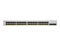 Cisco Business 220 Series CBS220-48P-4X - Switch - smart - 48 x 10/100/1000 (PoE+) + 4 x 10 Gigabit SFP+ (upplänk) - rackmonterbar - PoE+ (382 W) CBS220-48P-4X-EU