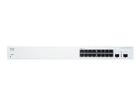 Cisco Business 220 Series CBS220-16T-2G - Switch - smart - 16 x 10/100/1000 + 2 x gigabit SFP (upplänk) - rackmonterbar CBS220-16T-2G-EU