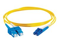 C2G LC-SC 9/125 OS1 Duplex Singlemode PVC Fiber Optic Cable (LSZH) - Patch-kabel - SC enkelläge (hane) till LC enkelläge (hane) - 15 m - fiberoptisk - duplex - 9 / 125 mikrometer - OS1 - halogenfri - gul 85592