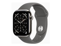 Apple Watch Series 11 (GPS + Cellular) - 42 mm - naturlig titan - smart klocka med sportband - fluoroelastomer - klippgrå - bandstorlek: M/L - 64 GB - LTE, Wi-Fi 4, UWB, Bluetooth - 5G - 34.6 g MF8N4QN/A