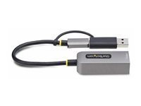 StarTech.com 2.5GbE USB-C to Ethernet Adapter with USB-A Converter - Nätverksadapter - USB-C 3.2 Gen 1 / Thunderbolt 3 - 10M/100M/1G/2.5 Gigabit Ethernet - rymdgrå U2GA-USB-C-ETHERNET