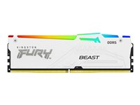 Kingston FURY Beast RGB - DDR5 - sats - 32 GB: 2 x 16 GB - DIMM 288-pin - 6000 MHz / PC5-48000 - CL30 - 1.4 V - ej buffrad - on-die ECC - vit KF560C30BWEAK2-32