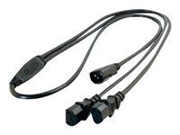 C2G 16 AWG 1-to-2 Power Cord Splitter - Strömdelare - IEC 60320 C14 till power IEC 60320 C13 - 1.8 m - formpressad - svart 80631
